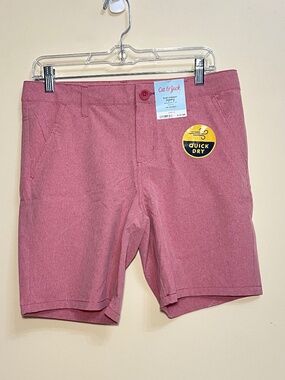 Cat & Jack brand boys' flat-front shorts, Heathered Red/Pink, 14